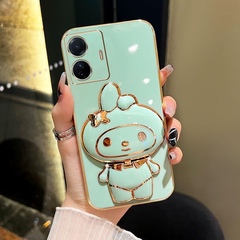เคส สำหรับรุ่น OPPO A3X A3Pro เมโลดี้ กระจก ขาตั้ง หมุนได้ 360 องศา ฝาหลัง แบบนิ่ม น่ารัก