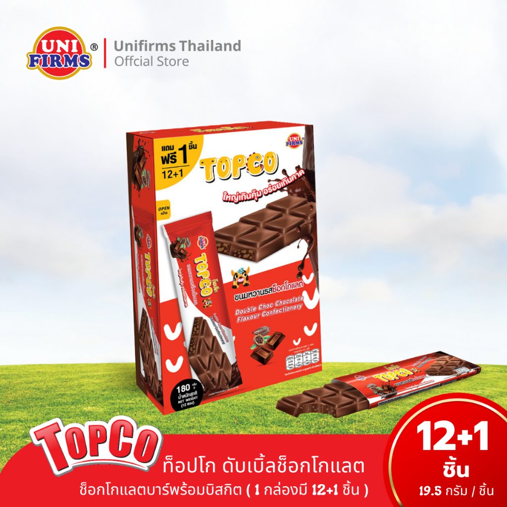[1แพ็ค] Topco Bigcone ท็อปโก บิ๊กโคน บิสกิตและครีมนมเพิ่มซีเรียล ขนาด15 กรัม X 12ชิ้น I ขนม ช็อกโกแลต คุกกี้ ขนมขายส่ง