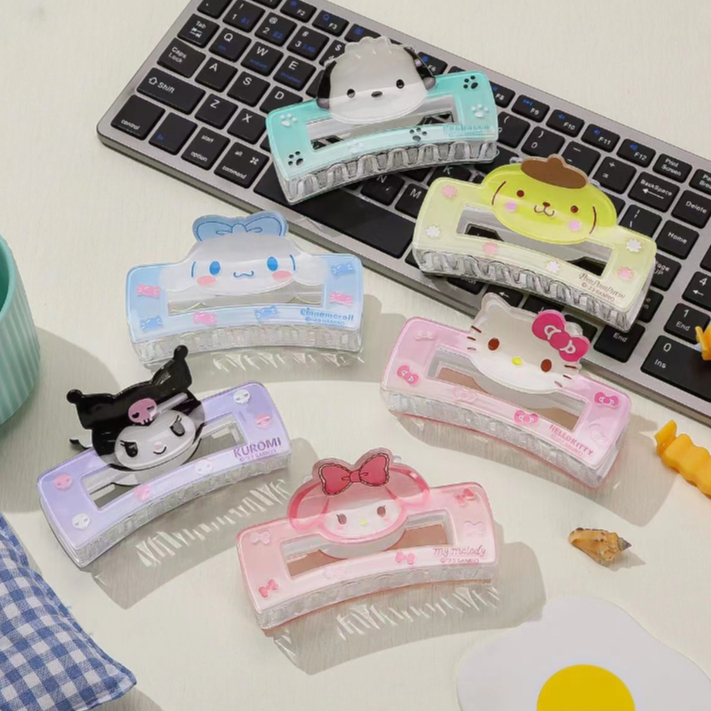 พร้อมส่ง กิ๊บติดผม กิ๊บหนีบผม แบบเหลี่ยม ลายการ์ตูน งานอะคริลิค Sanrio งานสวย ขนาด 10.5 ซม. คุณภาพดี ไม่แตกง่าย