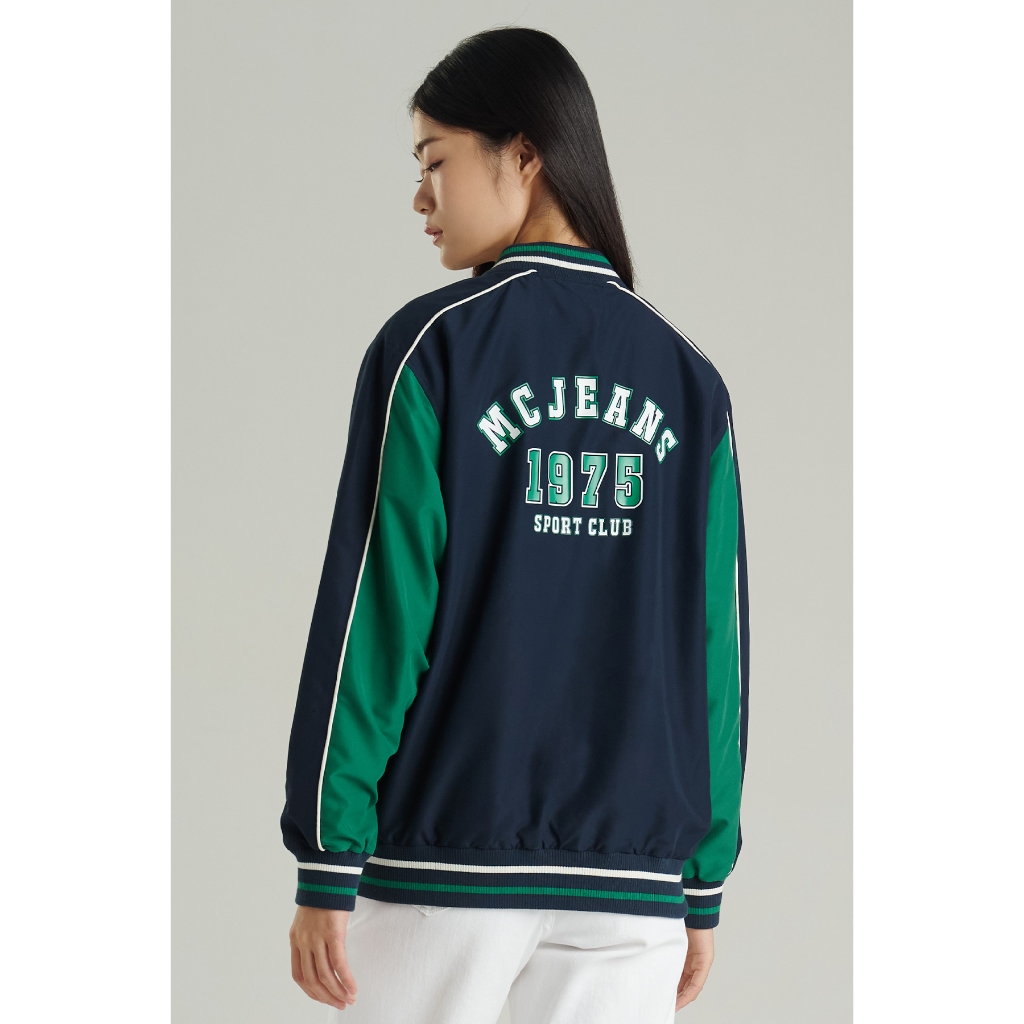 Mc jeans เสื้อแจ็คเก็ตบอมเบอร์ Unisex แขนยาว สีกรมท่า MJCP078 ราคา ถูกที่สุด ดีลบีเคเค แกลเลอรีภาพที่ 8