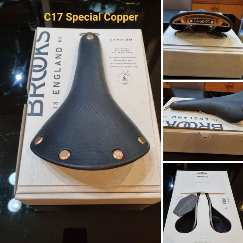 เบาะ_อานจักรยาน BROOKS C17 Special Copper รางสแตนเลส หมุดทองแดง บั้นท้ายทองแดง
