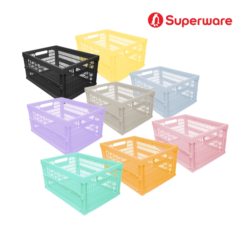 Srithai Superware ลังพลาสติก ตระกร้าพลาสติกพับได้ กล่องใส่ของท้ายรถซ้อนได้ รุ่น T27-A