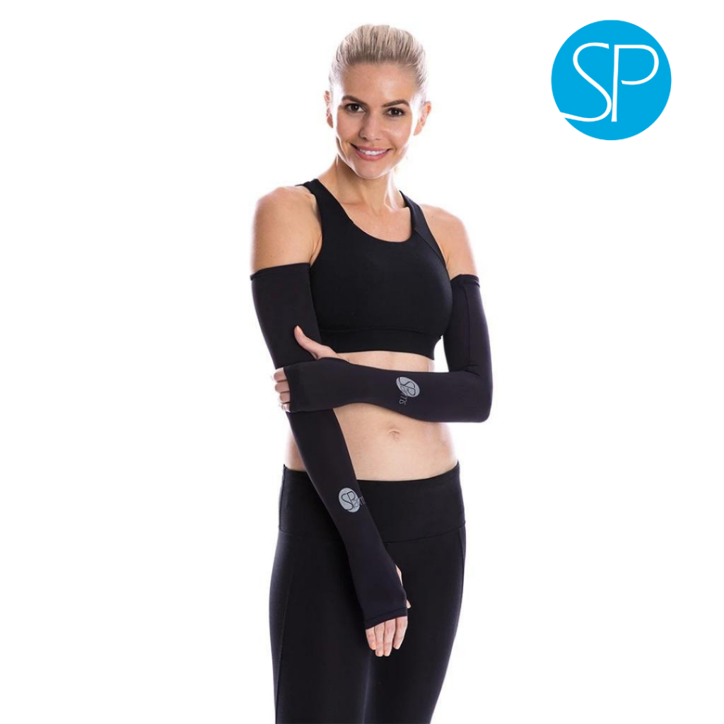 SParms أكمام واقية من الشمس بفتحة إبهام UV 99.8% — أسود — صورة 3