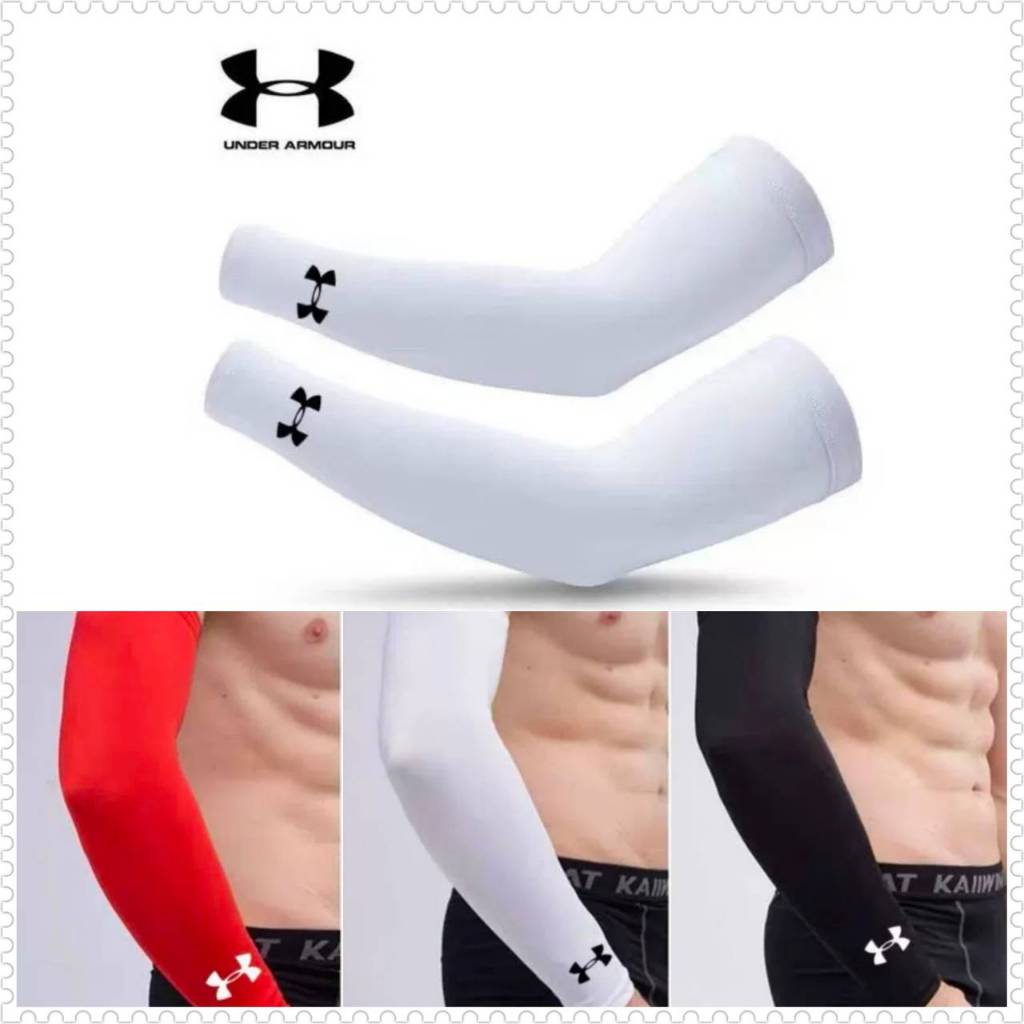 ปลอกแขน Under Armour ปลอกแขนกันแดด ผ้า Spandex ผ้าให้ความเย็นผิว กันUV UVA UVB SPF95+ ทอไร้ตะเข็บ