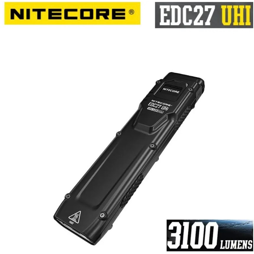 NITECORE EDC27 UHI ไฟ USB-C ชาร์จได้ ลำแสง3100ลูเมนยาว305เมตรไฟฉาย EDC แบนบางเฉียบแบตเตอรี่ในตัว