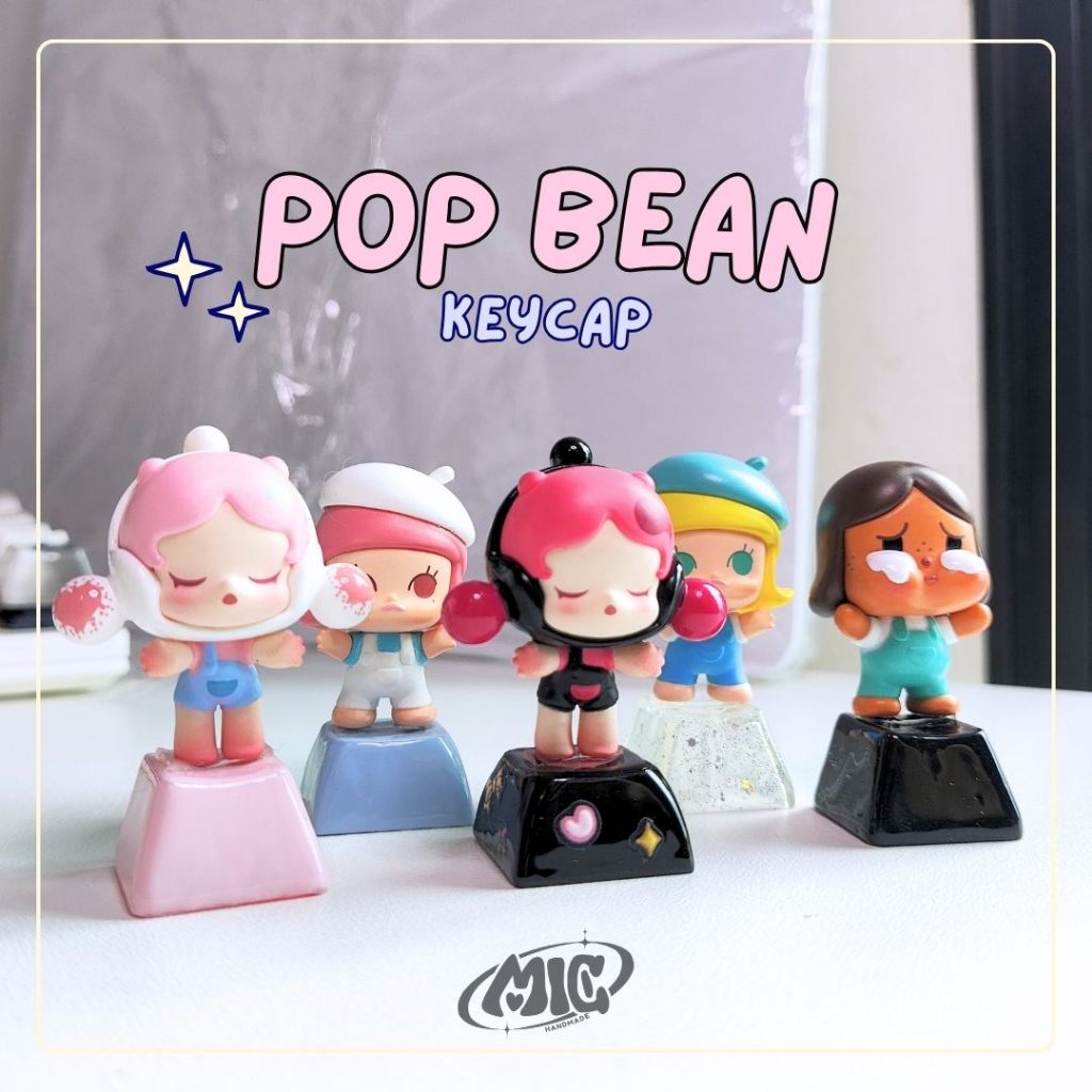 【งานแท้】 "Pop Bean Keycap" คีย์แคปป๊อบบีน ปุ่มคีย์บอร์ด แฮนด์เมด(Customizable Keycap) |MIC