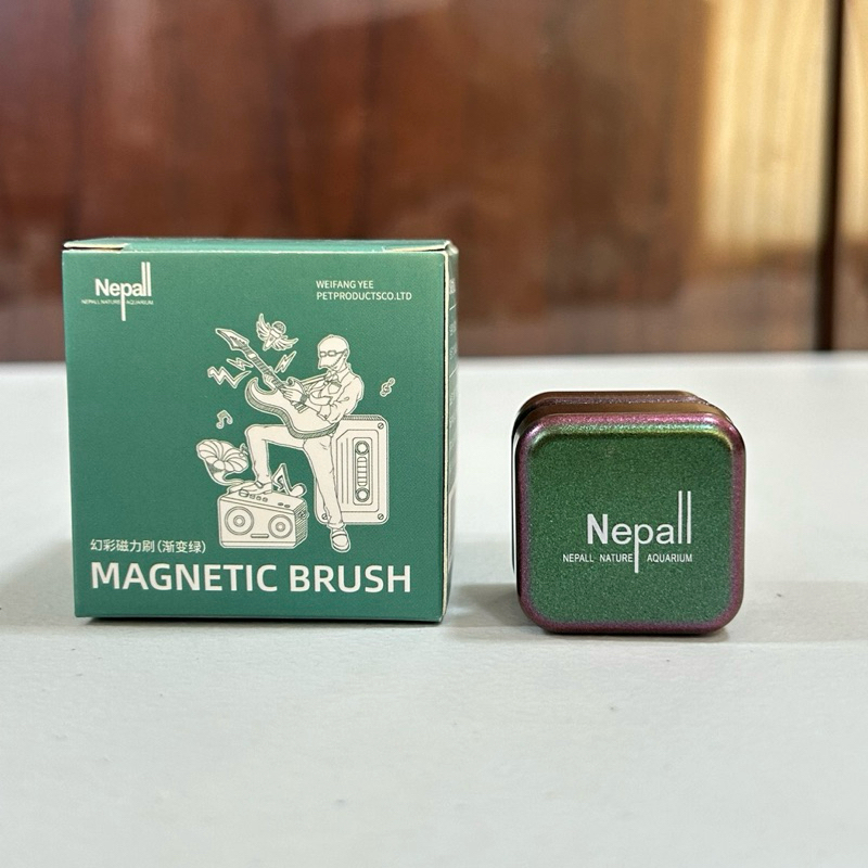 Nepall magnetic brush แม่เหล็กทำความสะอาดตู้ปลาแรงสูง ขนาด 3 × 3 เซนติเมตรสำหรับกระจกไม่เกิน 8 มิลลิ