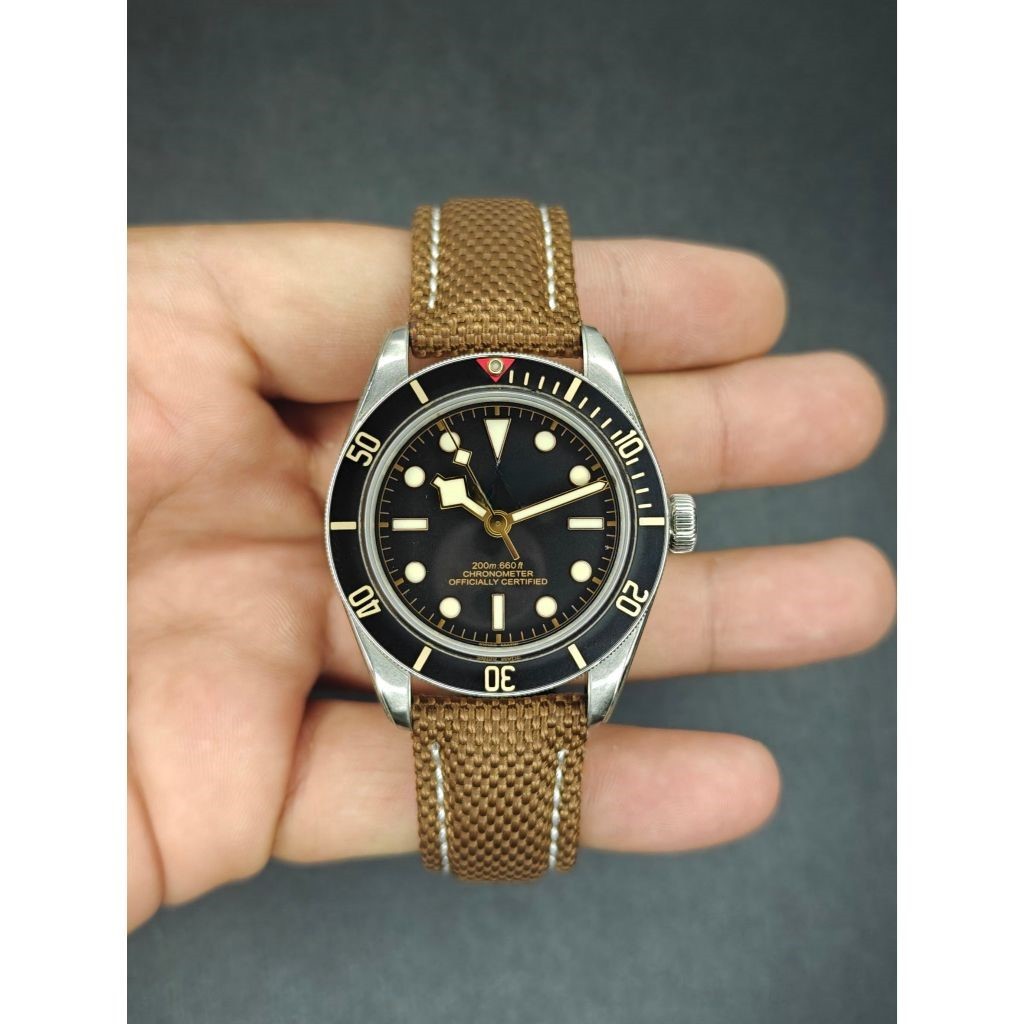 สายนาฬิกา สายหนังวัว แคนวาส รุ่น Leather Canvas Strap