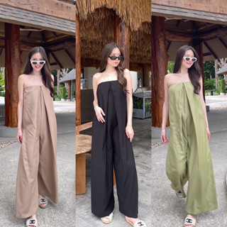 Nudeaholic 💚 Weekend jumpsuit งานเกาะอกจั๊มสูทที่ทำทรง oversized หน่อย แค่ชุดเรียบๆตัวเดียวแต่ใส่แล้วสวยจบ