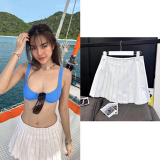 กระโปรงยีนเดนีมสีขาวสไตล์เกาหลีแบบคุณปราง