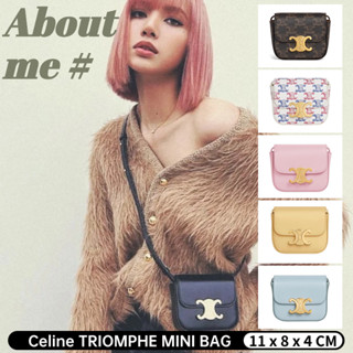 เซลีน Celine TRIOMPHE MINI BAG ในกระเป๋าลิปสติกหนังลูกวัวเงา