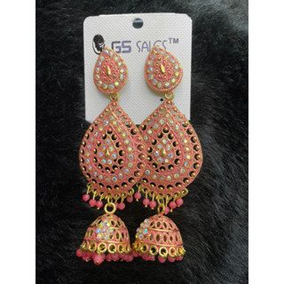 ต่างหูเครื่องประดับอินเดีย Indian earrings with jhumkiIndia Jewelry