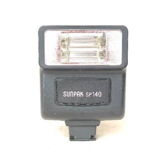 แฟลช ยี่ห้อ SUNPAK Sp140 Shoe Mount Flash w/ For Old Vintage SLR Camera มีสายซิงค์