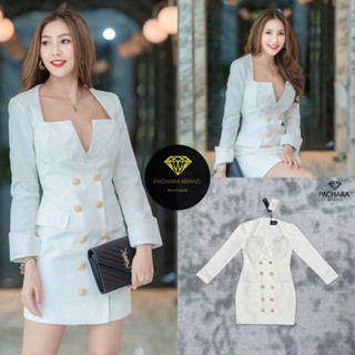 Lalisa999ราคาถูกที่สุด!! PACHARA 00295DA เดรสสูทแขนยาว