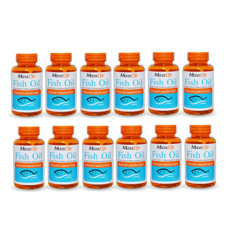 MaxxLife Fish Oil Plus Vitamin E น้ำมันปลาสกัด ผสมวิตามินอี 30 แคปซูล เซต 12 กระปุก