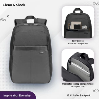 Targus Safire Backpack (TSB883) 15.6" กระเป๋าเป้สำหรับคอมพิวเตอร์ ออกแบบมาอย่างดีเพื่อปกป้องอุปกรณ์ของคุณ