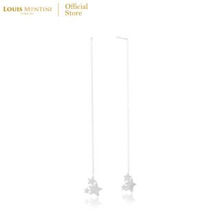 Louis Montini (Jewelry) Sterling Silver 925 Earrings ต่างหูเงินแท้ 92.5% ต่างหูผู้หญิง รูปดาว LJER124