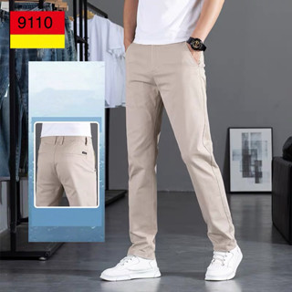 กางเกงขายาวชิโน่ ผ้ายืด ทรงกระบอกเล็ก (Slim-fit)