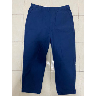 กางเกง Uniqlo (ผู้หญิง) COTTON RELAXED ANKLE PANTS สี Blue