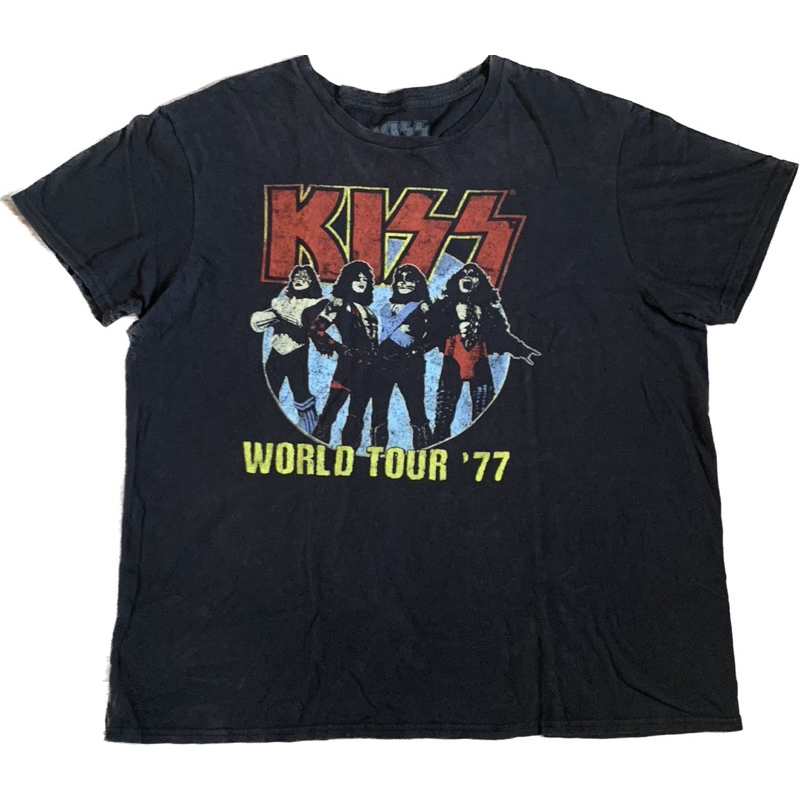 เสื้อวง Kiss World Tour 77 เสื้อยืดมือสอง