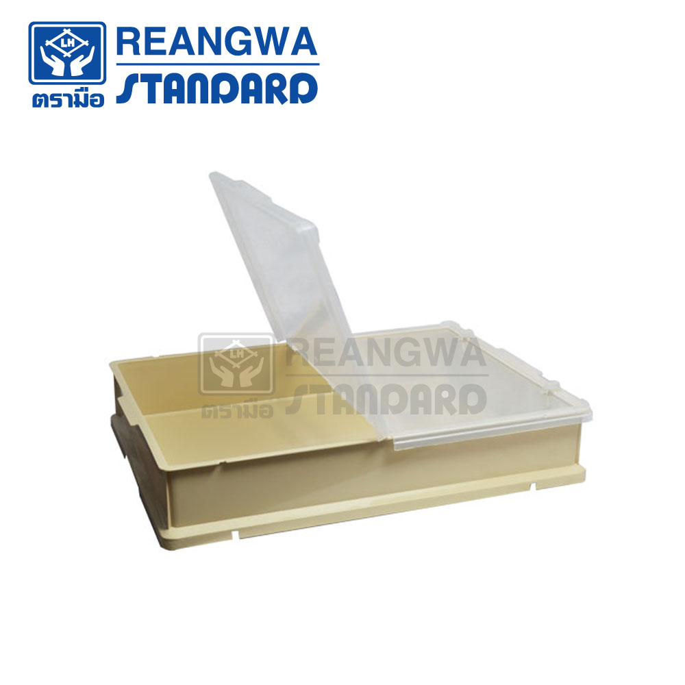 REANGWA STANDARD ฝาลังพับได้ สำหรับลังเบเกอรี่ 25 ลิตร - RW 8219 (ฝาพับ) สีครีม / สีโปร่งแสง