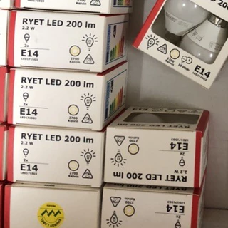 IKEA หลอดไฟ LED SOLHETTA RYET E14 แสงสีขาว ขาวเหลือง หลอดใส้ หลอดเกลียว ประหยัดไฟ ราคาหลอดละ