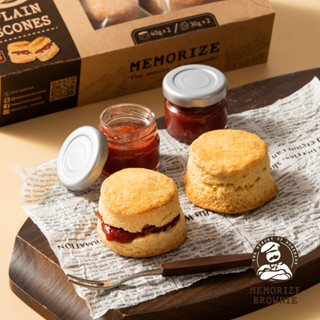 สโคนพร้อมแยมสตอเบอรี่ Scones with Strawberry Jam ขนมสโคนอบใหม่จากแบรนด์ Memorize หอมกลิ่นเนยแท้