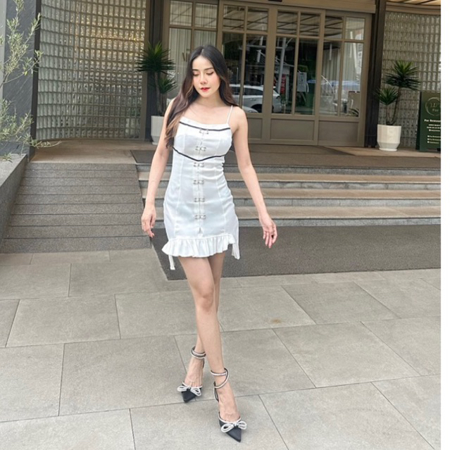 x2x2style-ชุดเดรสสายเดี่ยว ชุดเดรสออกงาน no.s210