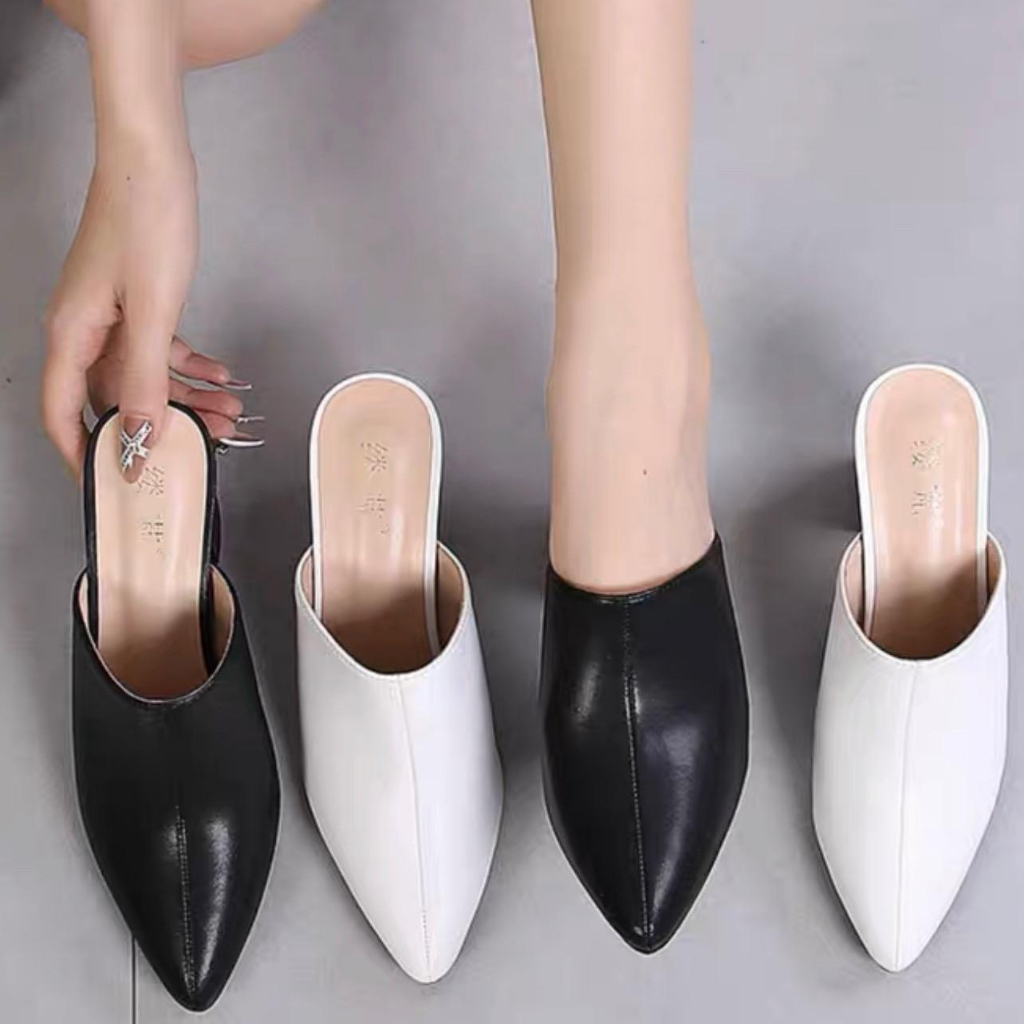 Shoes i Amm CY6000 กึ่งบูท ส้นกระบอก 2 นิ้ว เท้าปกติ เพิ่ม 1 อวบกว้าง เพิ่ม 2 ไซส์