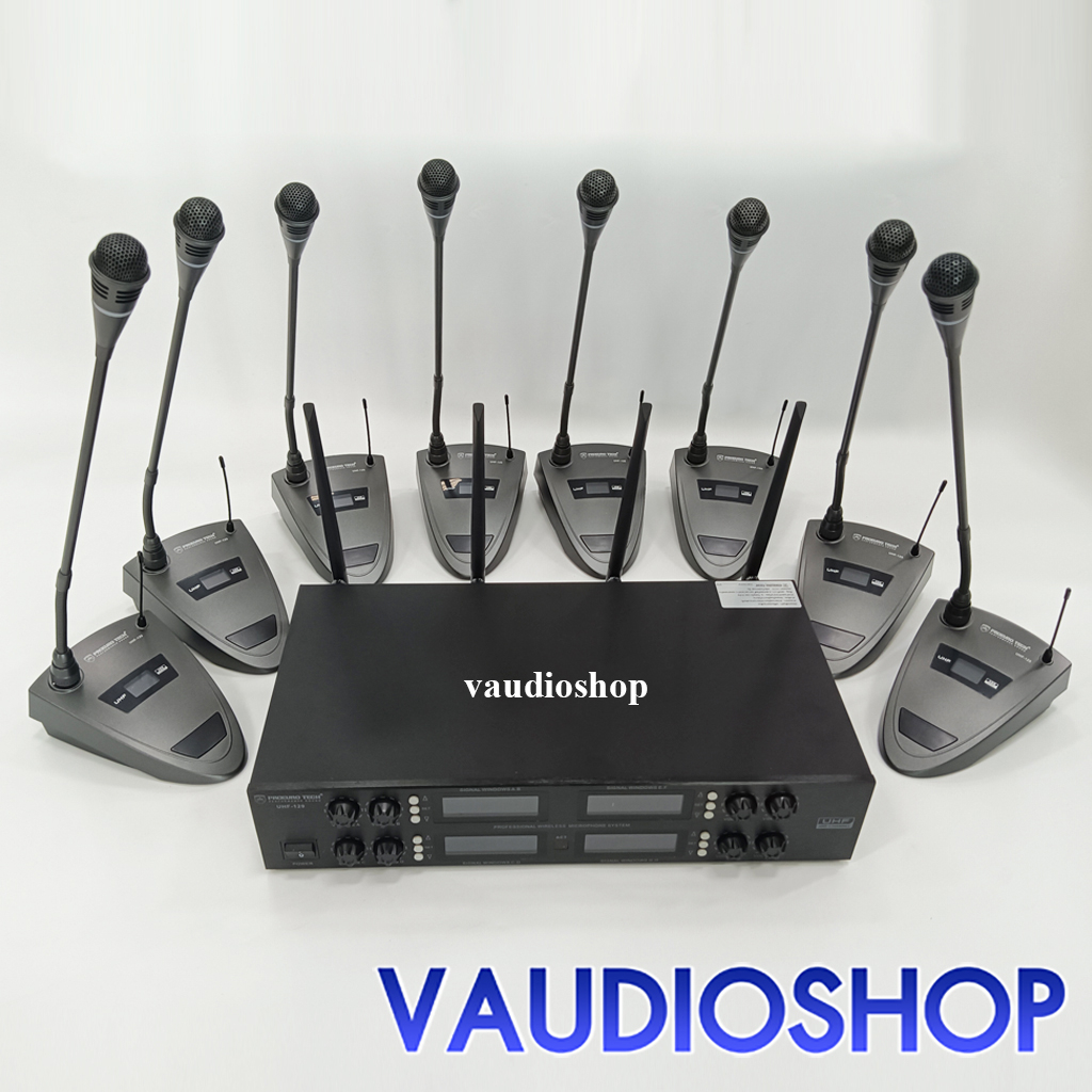 PROEUROTECH UHF-129 (45cm.) ไมค์ประชุมไร้สาย 8 ตัว ชุดประชุม โปรยูโรเทค UHF129 ไมค์ประชุม คอยาว 45 ซ
