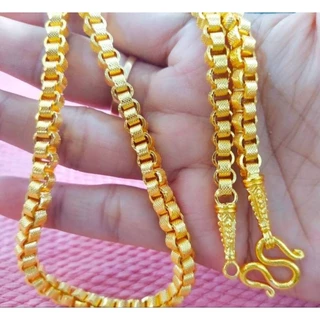 S34สร้อยทาโร่เหลี่ยมตันแน่นหนัก1,2,3และ5บาท ฟรีตะขอมีตราปั้ม งานคุณภาพสีเหมือนของจริง