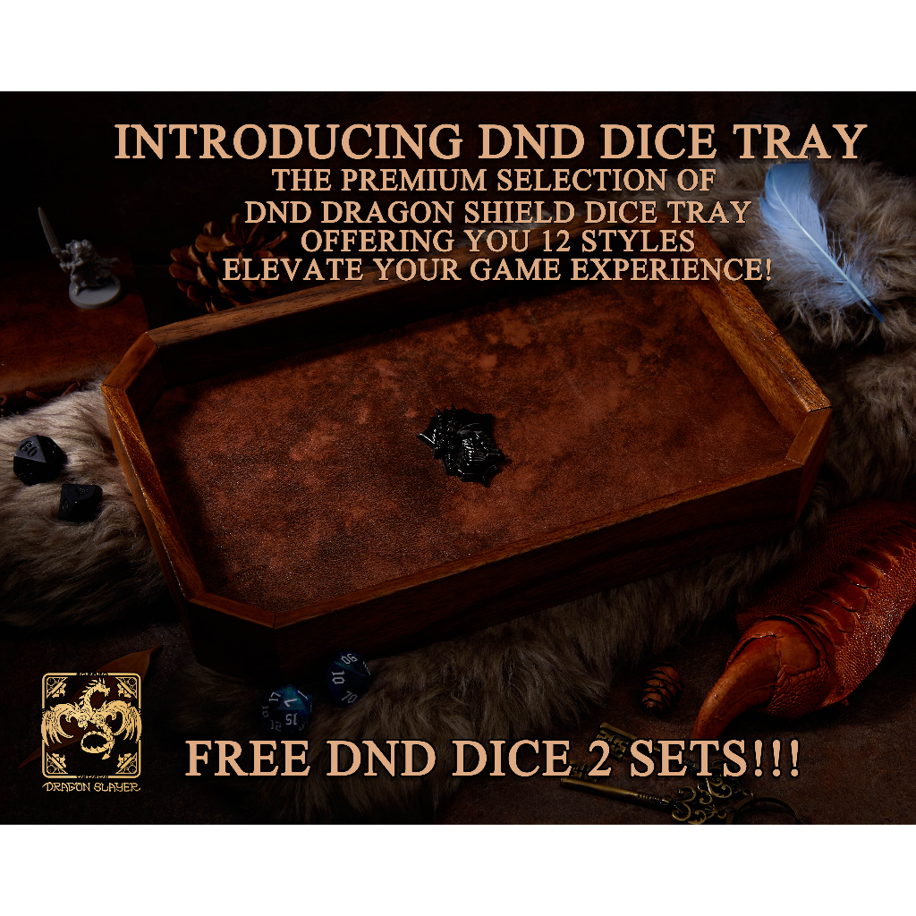 Dragon Shield Dice Tray | Faux & Genuine Leather | RPG Dice Tray | Dungeons and Dragons Dice | DnD D