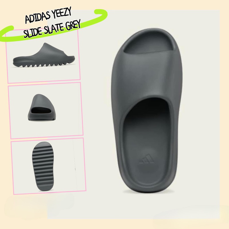 [ ของแท้ 100% ] ADIDAS YEEZY SLIDE SLATE GREY ตัวใหม่ล่าสุด { มือ1 พร้อมกล่อง อุปกรณ์ครบ }