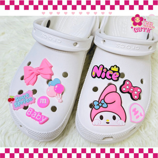 ตัวติดรองเท้า Crocs Jibbitz - ลาย my melody 1 เซ็ท จำนวน 9 ชิ้น สินค้าพร้อมส่งจากไทย