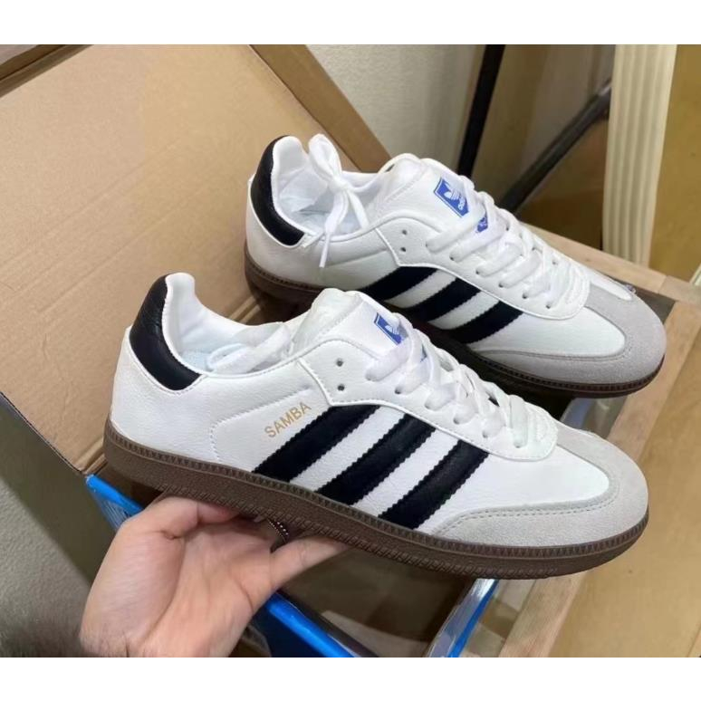 ของแท้ 2023 Adidas ORIGINALS รองเท้า Samba OG ผู้ชาย สีขาว FW2427