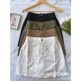 🔥Java wa shop🔥กระโปรงคาร์โก้  มีซับใน  เอวสม็อค มีกระเป๋า งานเข้าใหม่จ้าา