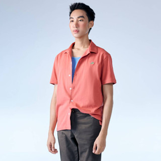 ASTRO DUST RED CUSTOM FIT CUBAN SHIRT เสื้อเชิ้ตคิวบันสีเเดง ASTRO DUST RED ทรงคัสตอมฟิต