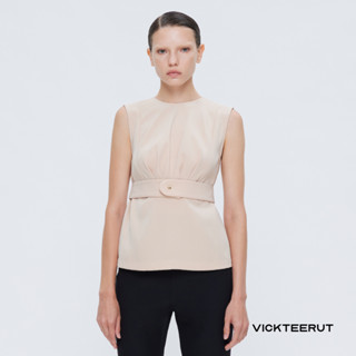 VICKTEERUT Re-Edition Sleeveless Belted Blouse เสื้อแขนกุด ตกแต่งเข็มขัด