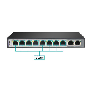 POE Switching Hub 8 Port D-LINK DES-F1010P-E 250M FAST ETHERNET SWITCH WITH 8 POE PORTS AND 2 UPLINK PORTS