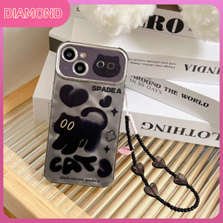 💲คูปองเคลม💲เคสไอโ case for iphone 11 12 แมวดำตัวน้อย เคส 14 13 12 11 pro max การป้องกันที่ครอบคลุม ทนทาน ชุบ