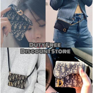 Dior Saddle LOTUS/ขนาดเล็กและประณีต/พกพาสะดวก/กระเป๋าสตางค์ผู้หญิงแบบคลิปสั้น