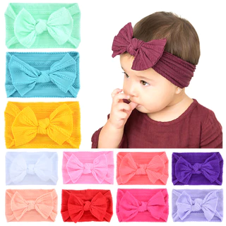 (Bow02) "พร้อมส่ง" ที่คาดผมเด็ก คาดผมโบว์น่ารัก แบบยืดยุ่น