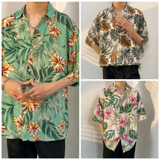 เสื้อฮาวาย เสื้อเชิ้ต hawaii เชิ๊ตเกาหลี สินค้ามาใหม่ ผ้านิ่มขึ้น สไตล์เกาหลีมาแรง พร้อมส่ง