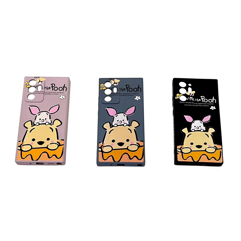 ( มือสอง ) Samsung Galaxy Note 20 Ultra หมีพูห์วินนี่เคสโทรศัพท์สแควร์ ขอบซิลิโคนเหลวแบบนิ่ม เคสป้อง