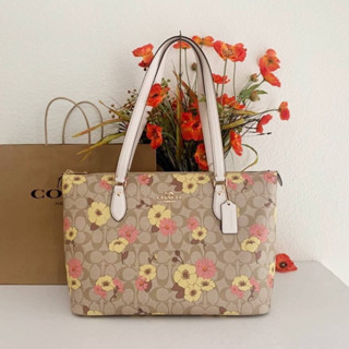 🎀(สด-ผ่อน) ลายดอก CH727 Gallery Tote In Signature Canvas With Floral