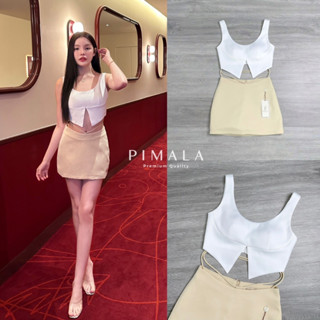 ❣️พร้อมส่ง📌 Pimala เซ็ทเสื้อสีขาวทรงเก๋มากเซ็กซี่พอดีตัวใส่ กับกระโปรงกางเกงมีสายผูกเอว ชุดปาร์ตี้ ชุดเที่ยว