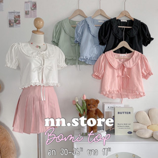 nn.store • bomi top คอบัวผูกหน้าแขนตุ๊กตา ผ้าคอตตอนลินิน มีซับใน