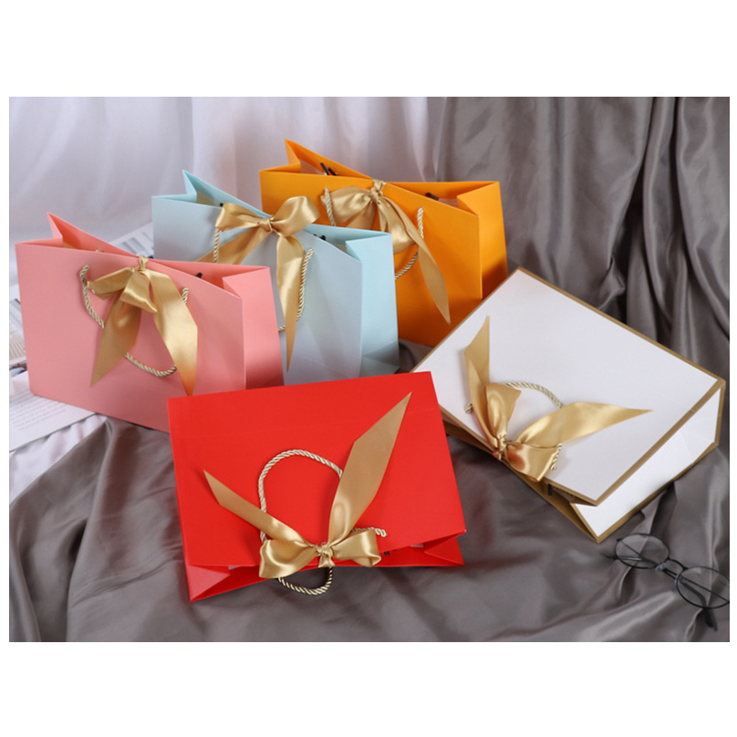 (🇹🇭พร้อมส่ง) ถุงกระดาษสวย 3ใบ/แพ็ค ถุงของขวัญ ถุงกระดาษมีหูหิ้ว+ริบบิ้น  เนื้อดี หนา มีราคา หรู ส่งไว - รูปที่ 3
