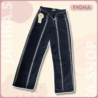 Jarikashop - กางเกงยีนส์รุ่น FIONA สีดำ ( F ) ( ว102 ) ผ้าไม่ยืด