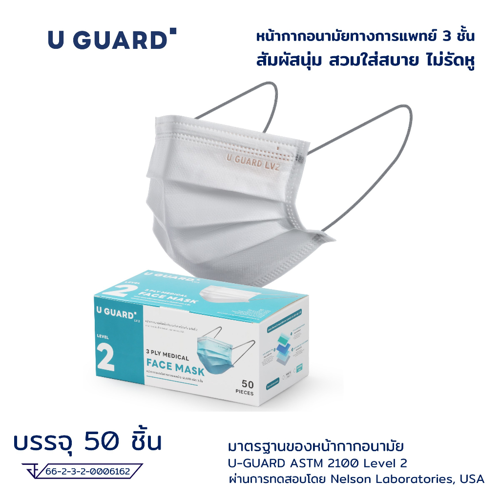 U-GUARD MASK หน้ากากอนามัย 3 ชั้น LV.2